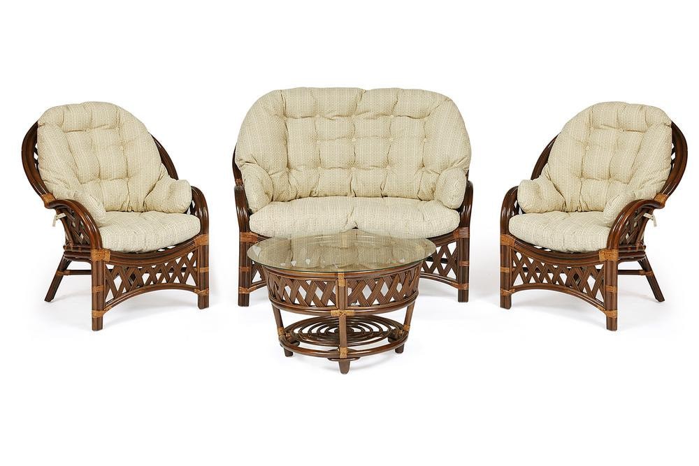КОМПЛЕКТ для отдыха NEO CHURCHILL ( стол + диван + 2 кресла ) antique brown/античный коричневый