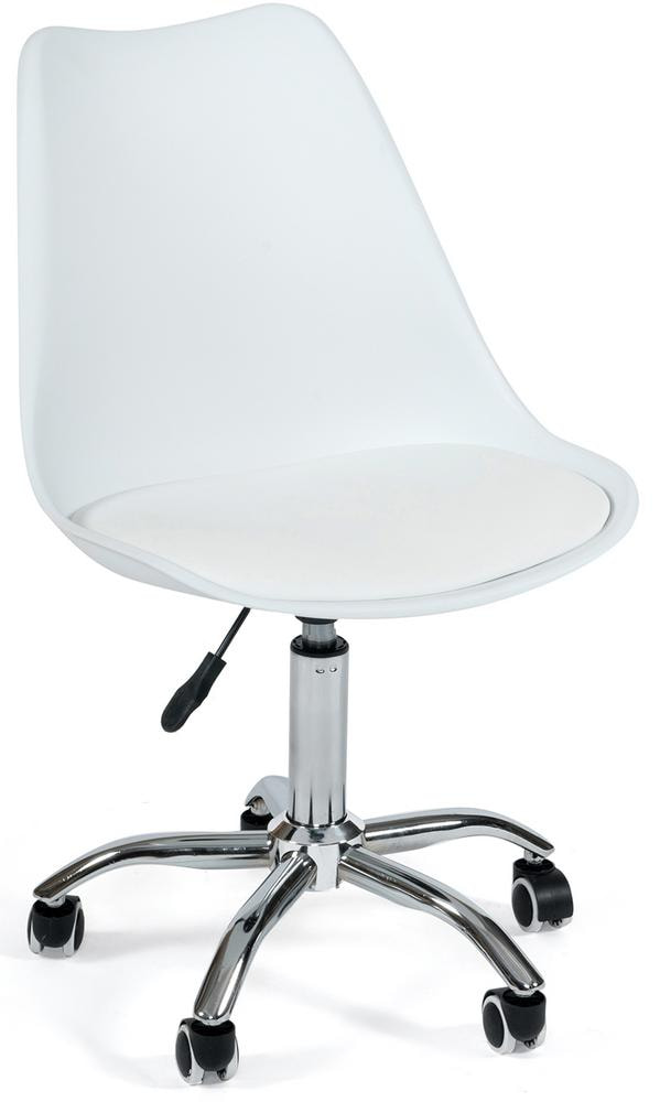 Офисное кресло TULIP (mod.106) металл/пластик/PU, 47x48x80+14см, белый/хром