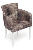 Кресло KNEZ Бук, 650*650*600, дерево/белый, ткань - коричневый / Париж (Amber 9125-1018)