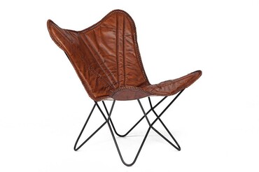 Кресло Secret De Maison NEWTON ( mod. M-8105 ) металл/кожа буйвола, 68*75*91, коричневый