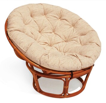 Кресло PAPASAN/ПАПАСАН 23/01 W  /с подушкой/ диаметр подушки 129 см, 115х101х104 см, Cognac (коньяк), ткань Старт