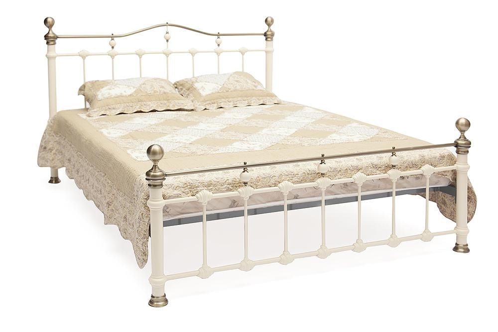 Кровать металлическая DIANA 160*200 см (Queen bed), Антич. белый (Ant. White)/Античн.медь (Ant. Brass)