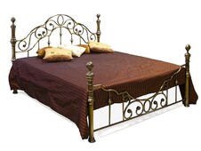 Кровать металлическая VICTORIA 140*200 см (Double bed), Античная медь (Antique Brass)