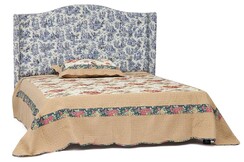 Кровать  Secret De Maison Jouy (Жуи) 6664 дерево гевея, ткань: полиэстер/хлопок, 140х200см, Венге (Wenge) , Синий Жуи P03