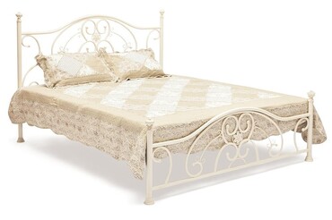 Кровать металлическая ELIZABETH 160*200 см (Queen bed), Античный белый (Antique White)
