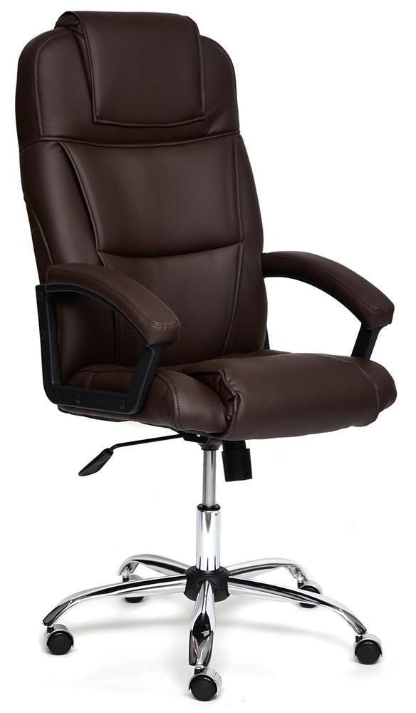 Кресло BERGAMO (хром) кож/зам, коричневый, 36-36