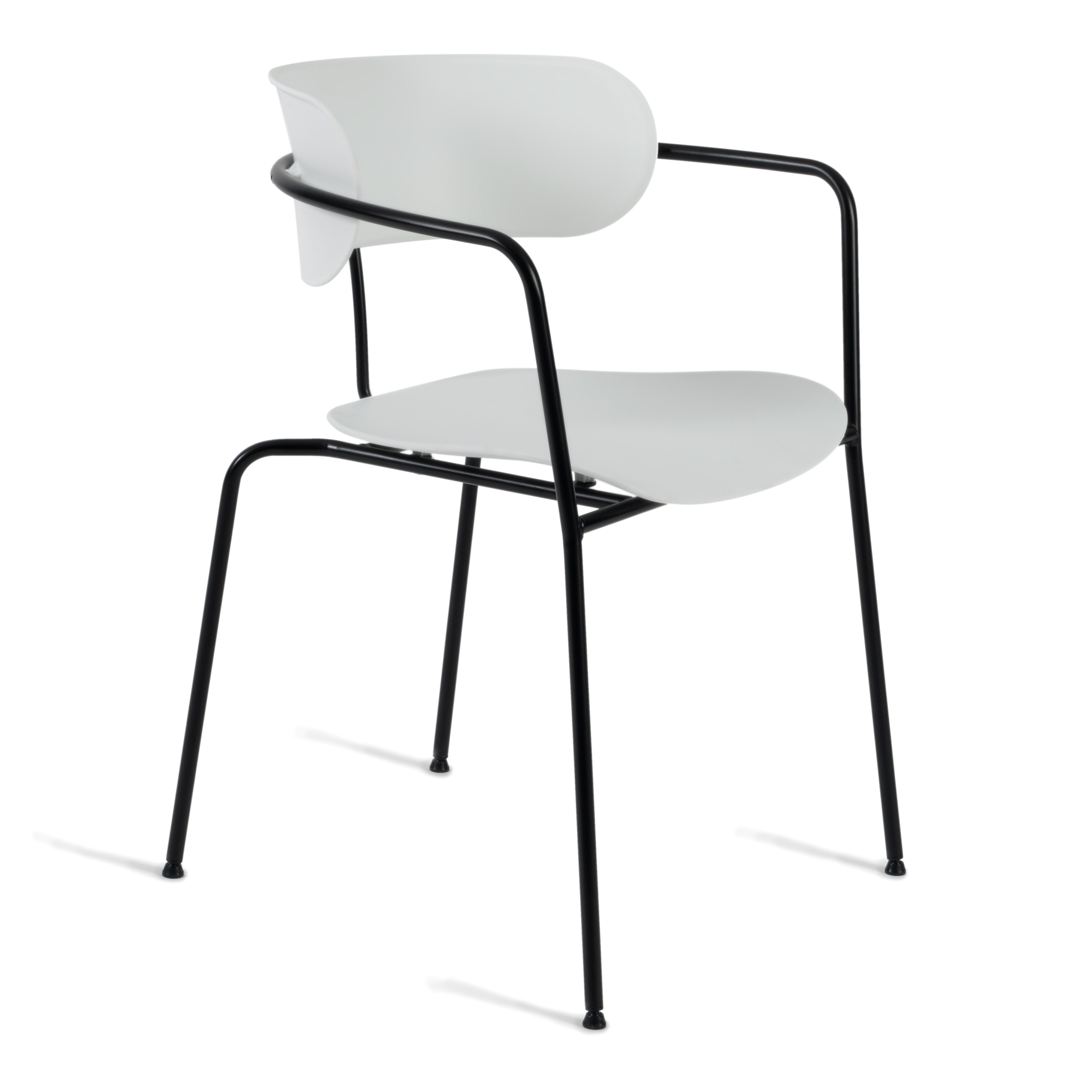 Кресло VAN HALLEN (mod. 2433) пластик/металл, 54,5х53,5х76 см, высота до сиденья 46 см, белый/черный