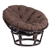 Кресло "PAPASAN" 23/01 W /с подушкой/ диаметр подушки 125 см, 115х101х104 см, Antique brown (античный черно-коричневый), ткань Коричневый,