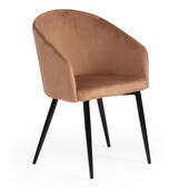 Кресло LA FONTAIN (mod. 004) / 1 шт. в упаковке вельвет/металл, 60 х 57 х 84 см , коричневый (HLR11)/черный