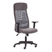 Кресло PROFIT PLT флок/ткань, серый, 29/W-12