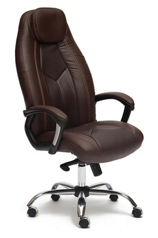 Кресло BOSS Lux кож/зам, коричневый/коричневый перфорированный, 36-36/36-36/06