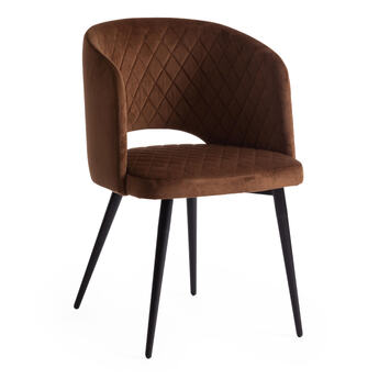 Кресло WIND (mod. 717) ткань/металл, 55х55х80 см, высота до сиденья 48 см, коричневый barkhat 12/черный
