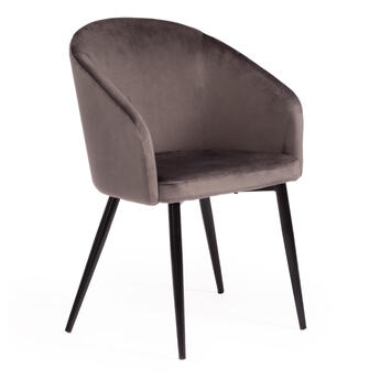 Кресло LA FONTAIN (mod. 004) / 1 шт. в упаковке вельвет/металл, 60 х 57 х 84 см , серый (HLR 24)/черный