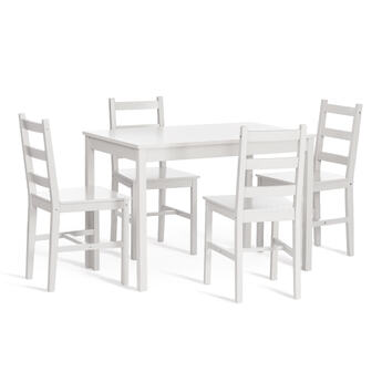 Обеденный комплект Хадсон 2 (стол + 4 стула)/ Hudson 2 Dining Set дерево гевея/мдф, стол:105х65х73см, стул: 41х46х85,5см, butter white