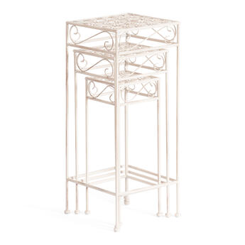Столики Secret de Maison BEAUTY набор из 3-х штук ( mod. PL08-9993 ) металл, 30х70см/25х60см/20х50см, antique white