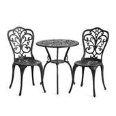 Комплект Secret de Maison Romance/Романс (стол+2 стула) алюминиевый сплав, D60/H67, 53х41х89см, черный