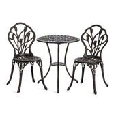 Комплект Secret de Maison Waltz of Flowers/Вальс Цветов (стол+2 стула) алюминиевый сплав, D60/H67, 47х41х86см, бронзовый