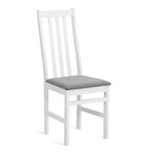 Стул Свиден/Sweden Нью, Многослойный березовый шпон, white/велюр серый, 41х40х99 см