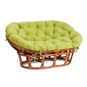 Диван Мамасан/Mamasan (23/02 W) /с подушкой и ремешками/ подушка 182х119см, 169х102х80см, пекан орех, флок, олива, 23