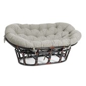 Диван MAMASAN/МАМАСАН 23/02 W /с подушкой/ 169х102х80см, коричневый, матрац 182х119см, ткань серо-бежевая 3м 16/2