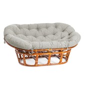 Диван MAMASAN/МАМАСАН 23/02 W /с подушкой/ 169х102х80см, коньячный, матрац 182х119см, ткань серо-бежевая 3м 16/2