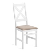 Стул Кроссман/Crossman Многослойный березовый шпон, white/велюр бежевый