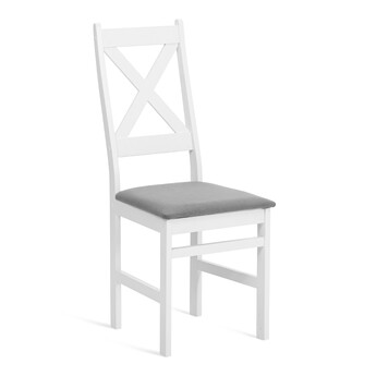 Стул Кроссман/Crossman Нью, многослойный березовый шпон, 41х40х100см, белый/велюр серый