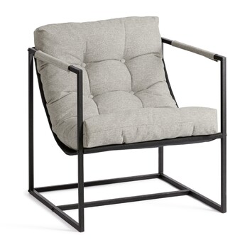 Кресло Charli/Чарли рогожка, серо-бежевый, 3M 16/2, 70х70х84 см