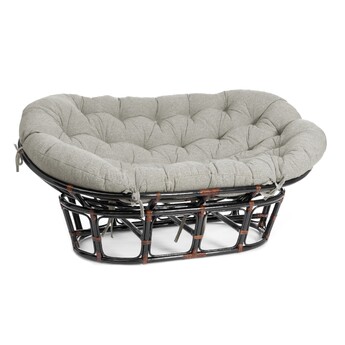 Диван MAMASAN/МАМАСАН 23/02 W /с подушкой/ 169х102х80см, коричневый, матрац 182х119см, ткань серо-бежевая 3м 16/2