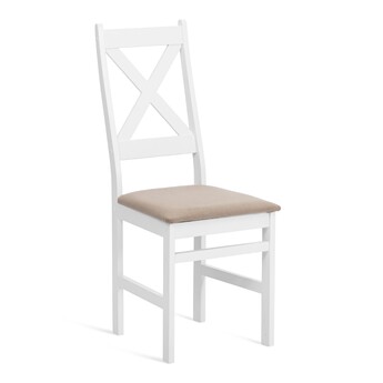 Стул Кроссман/Crossman Нью, многослойный березовый шпон, 41х40х100см, белый/велюр бежевый (уценка)