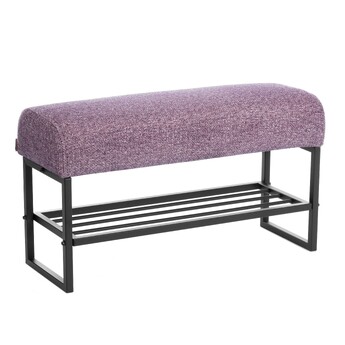 Банкетка-обувница Charli Lux/Чарли Люкс велюр/букле, VT shape wood rose