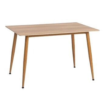 Стол обеденный Austen/Остин столешница керамика (матовая) /опоры металл, цвет натуральное дерево, 120x80x75(+1) см