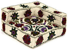 Модуль мягкий угловой  Secret De Maison MAHARAJA (mod. 10235) cotton canvas sujani, 80х80х43см, белый с цветами