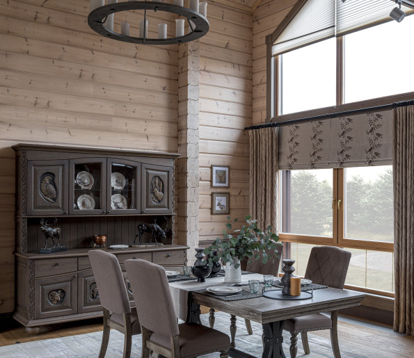 Натуральные материалы и природные мотивы: Интерьер дачи в Подмосковье.