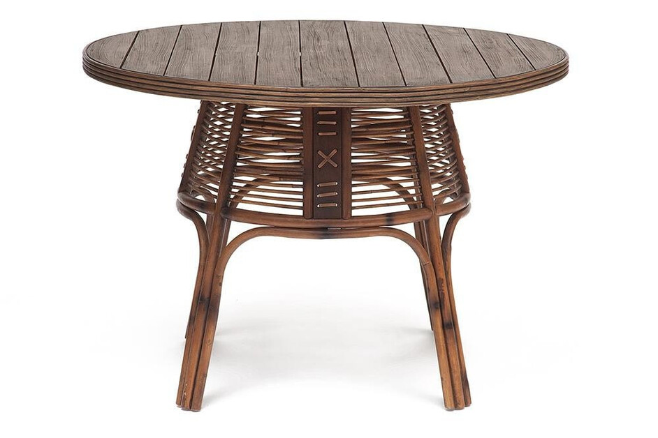 Стол Secret De Maison Обеденный Lean натуральный ротанг, 110*110*76 см, коричневый античный / Brown Antique
