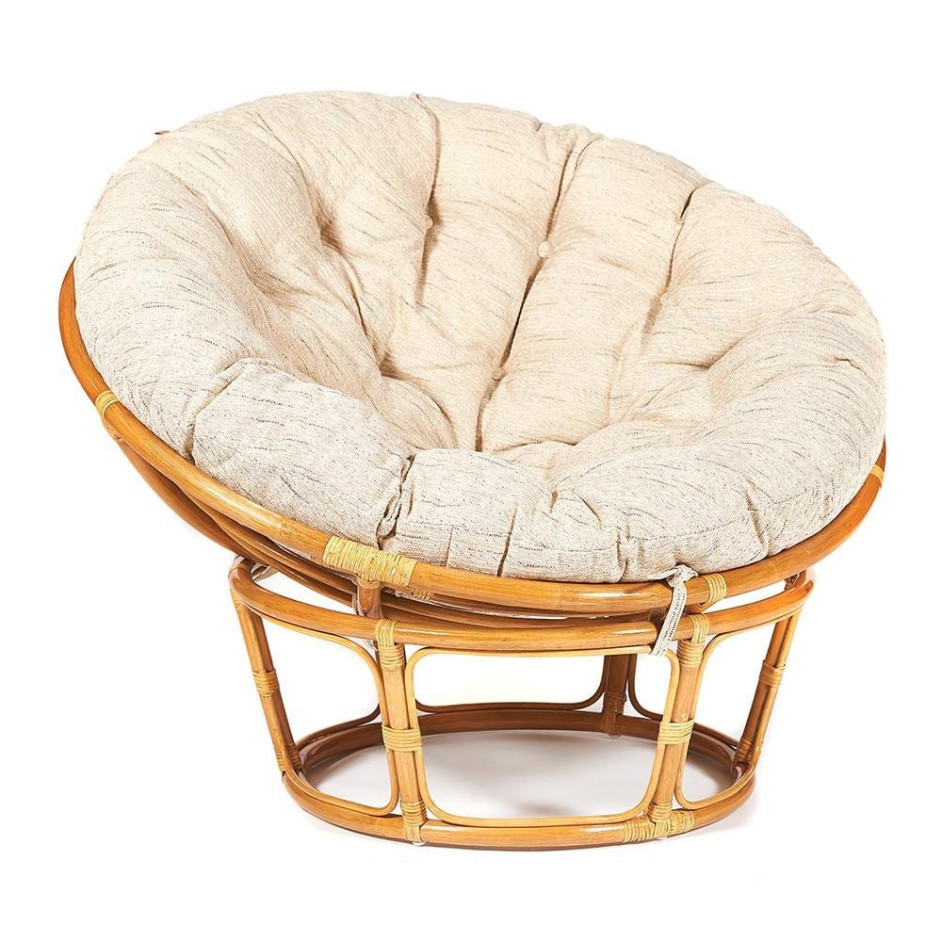 Кресло PAPASAN/ПАПАСАН 23/01 W  /с подушкой/ диаметр подушки 129 см, 115х101х104 см, Honey (мед), ткань Старт