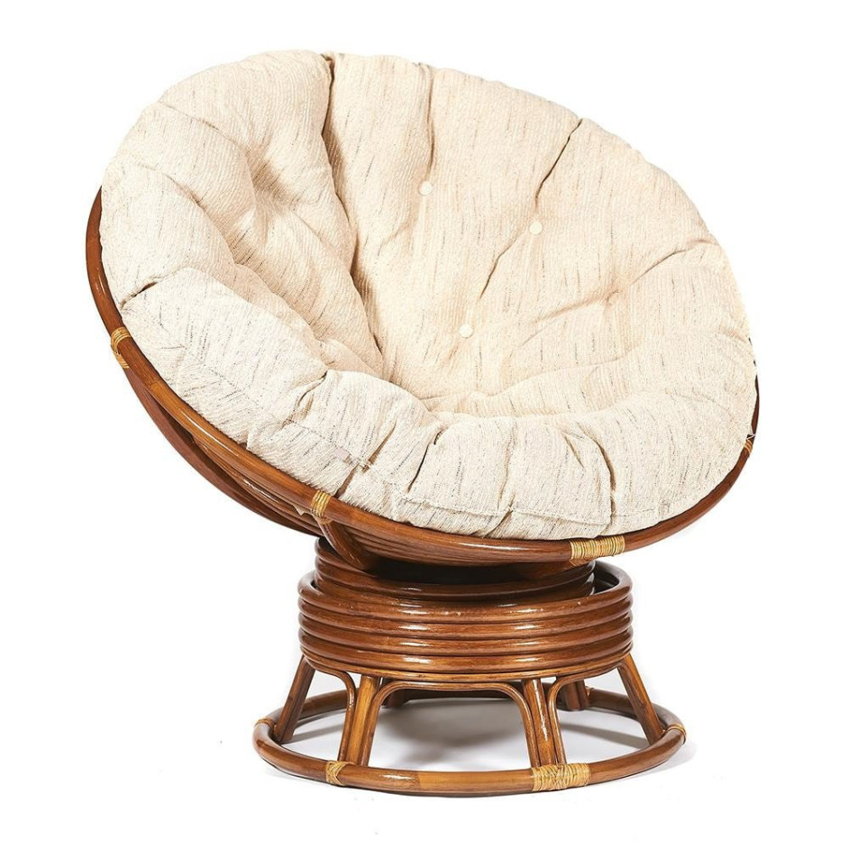 Кресло-качалка PAPASAN/ПАПАСАН w 23/01 B /с подушкой/ 115х78х104 см, Pecan (орех), ткань Старт