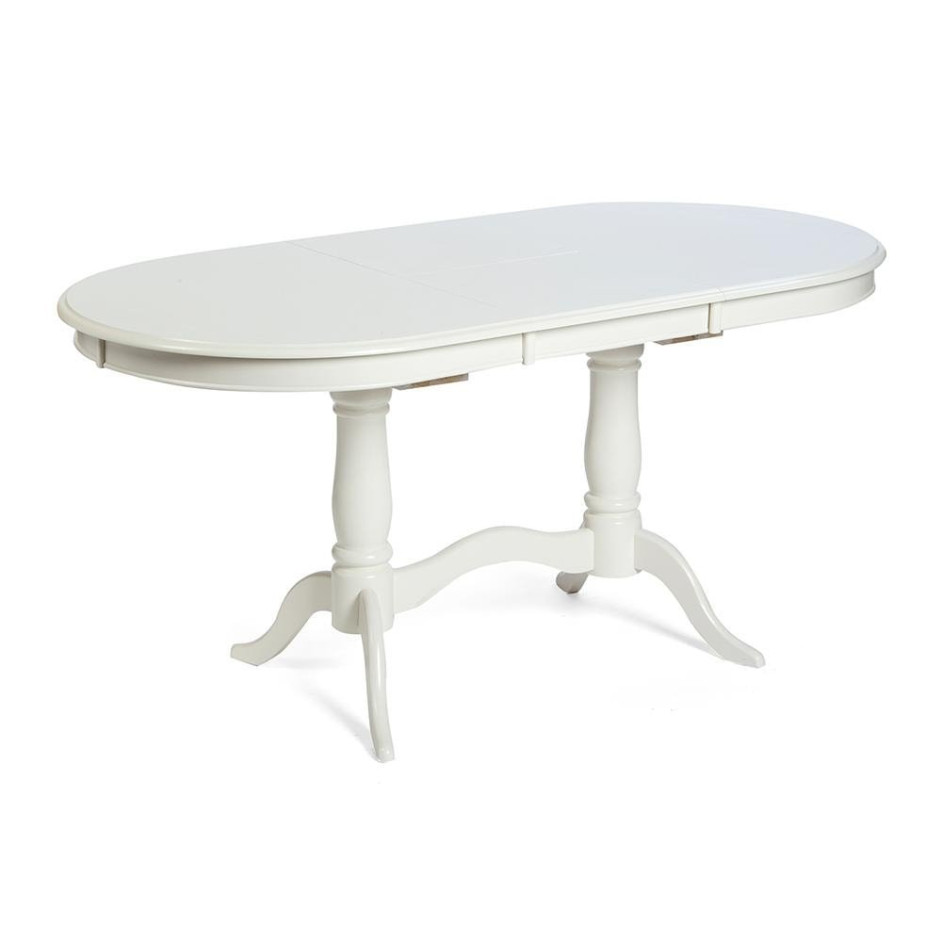 Стол раскладной Eva (EV-T4EX) дерево гевея/мдф, 120+39х80х75см, pure white (белый 2-1)