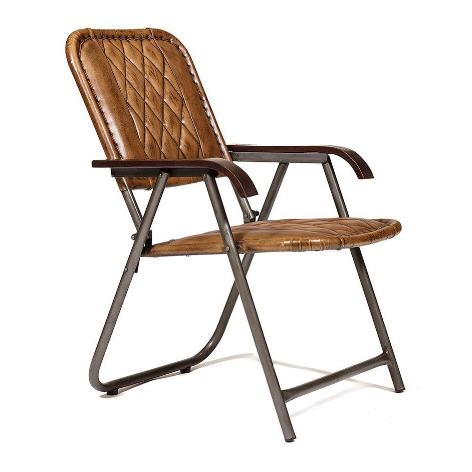 Стул Secret De Maison GUDZON ( mod. M-17532 ) металл/кожа буйвола, 56х56х90см, Коричневый/черный