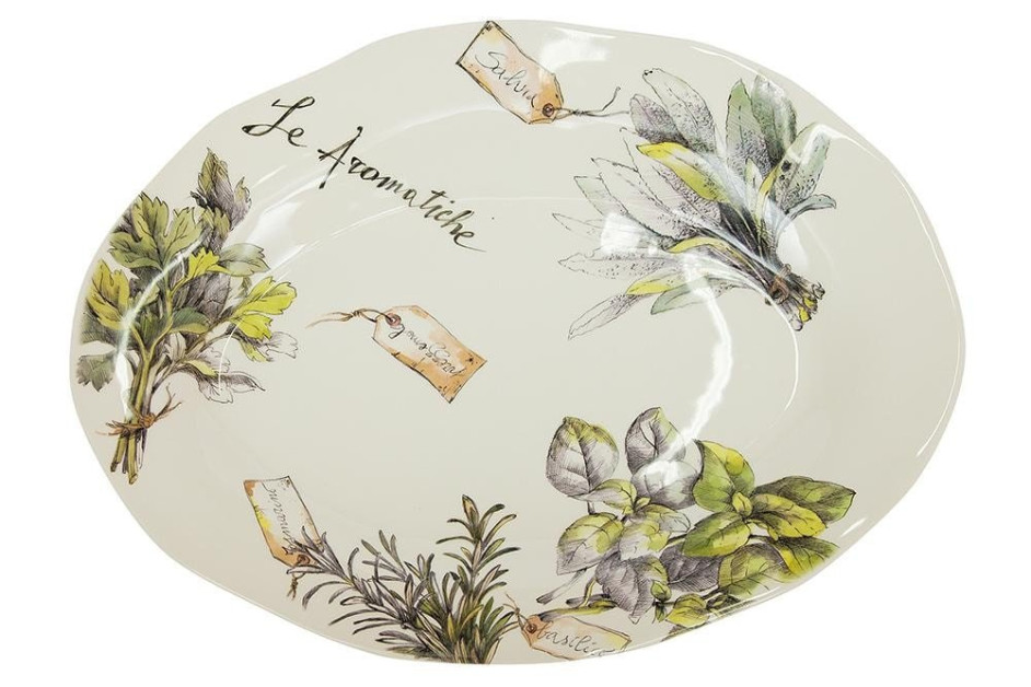 HERBS Oval platter  (mod. OV45331 ) | Блюдо овальное "ТРАВЫ" керамика, 45 х 33 см