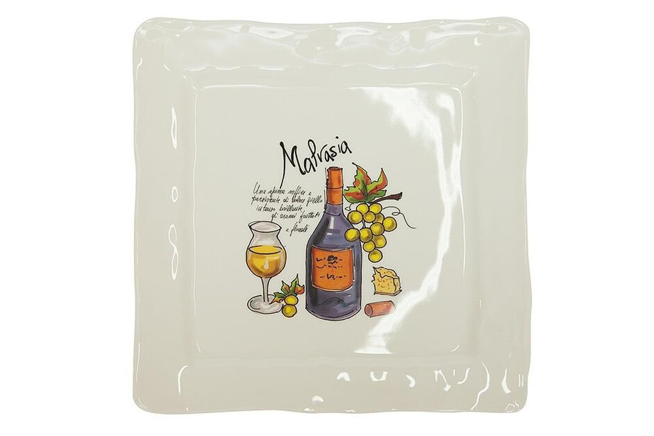 NEW WINES Square platter  (мод. SQ281 ) | Тарелка обеденная квадратная"ВИНА" керамика, 28 х 28 см, рисунок 3 Barbera
