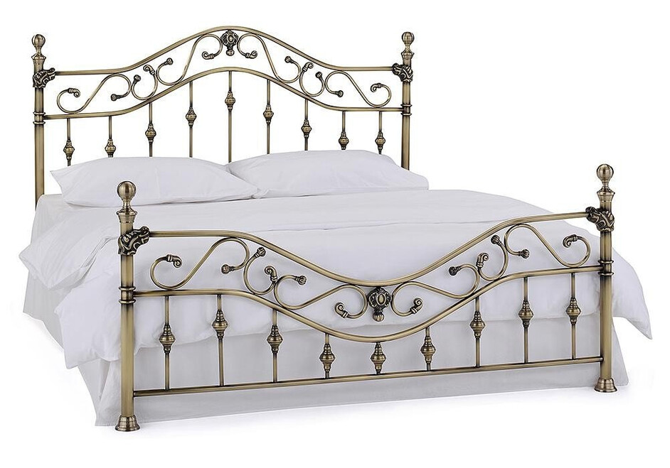 Кровать металлическая Charlotte/Шарлотт 160*200 см (Queen bed), цвет: Античная медь (Antique Brass)
