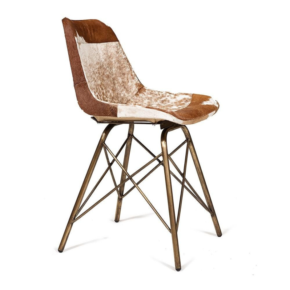 Стул Secret De Maison EAMES RODEO ( mod. M-13098 ) металл/шкура буйвола, 53х47х80см, античная медь