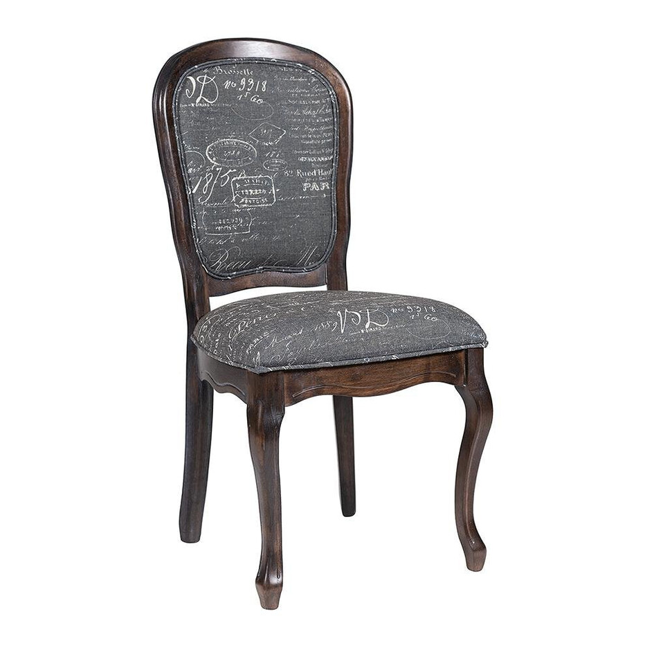 Cтул Esmee ( mod.EE-SC ) (комплект) дерево гевея, 96х55х46см, antique walnut (античный орех А010), ткань Французское письмо №F788-2