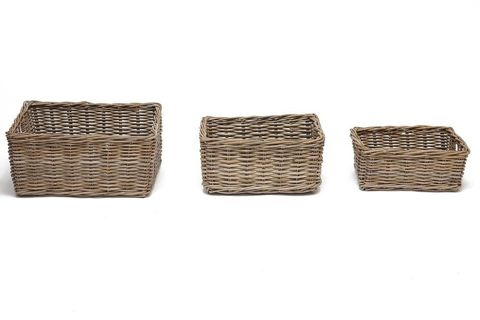 Корзина Secret de Maison Pago/Паго (набор из 3 штук ) натуральный ротанг, 55х44х26/49х38х22/43х32х18см, натуральный кубу