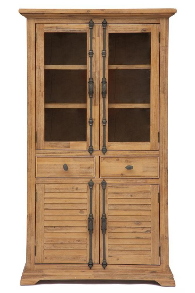 Витрина большая Secret De Maison AVIGNON ( mod. PRO-L04 ) дерево акация, 195х110х45см, Натуральный (Brushed Ash color)