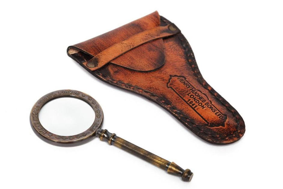 Увеличительное стекло в кожаном чехле Secret De Maison ( mod. 46250 ) латунь/кожа, 10,15,5см, античная медь