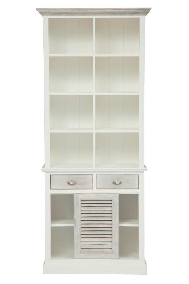 Шкаф книжный Secret De Maison RIVIERA ( mod.2300А ) дерево манго, 90х40х210 см, Antique white/white wash