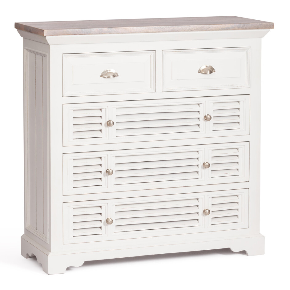 Комод Secret De Maison RIVIERA ( mod.2149A) дерево манго, 102х40х100см, Antique white/white wash