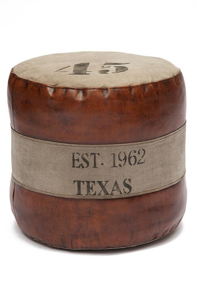 Пуф Secret De Maison TEXAS ( mod. M-8030 ) кожа буйвола / ткань хлопок, 46 х 46 х 46